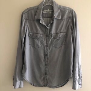GAP 1969 Stone Washed Western Style Button Down Top